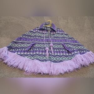 Purple Patterned Women's Cape